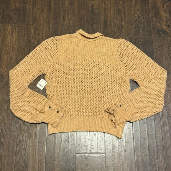 Free People Snowdrift Pullover Camel Heather Sweater Size Large Women - Picture 6 of 12